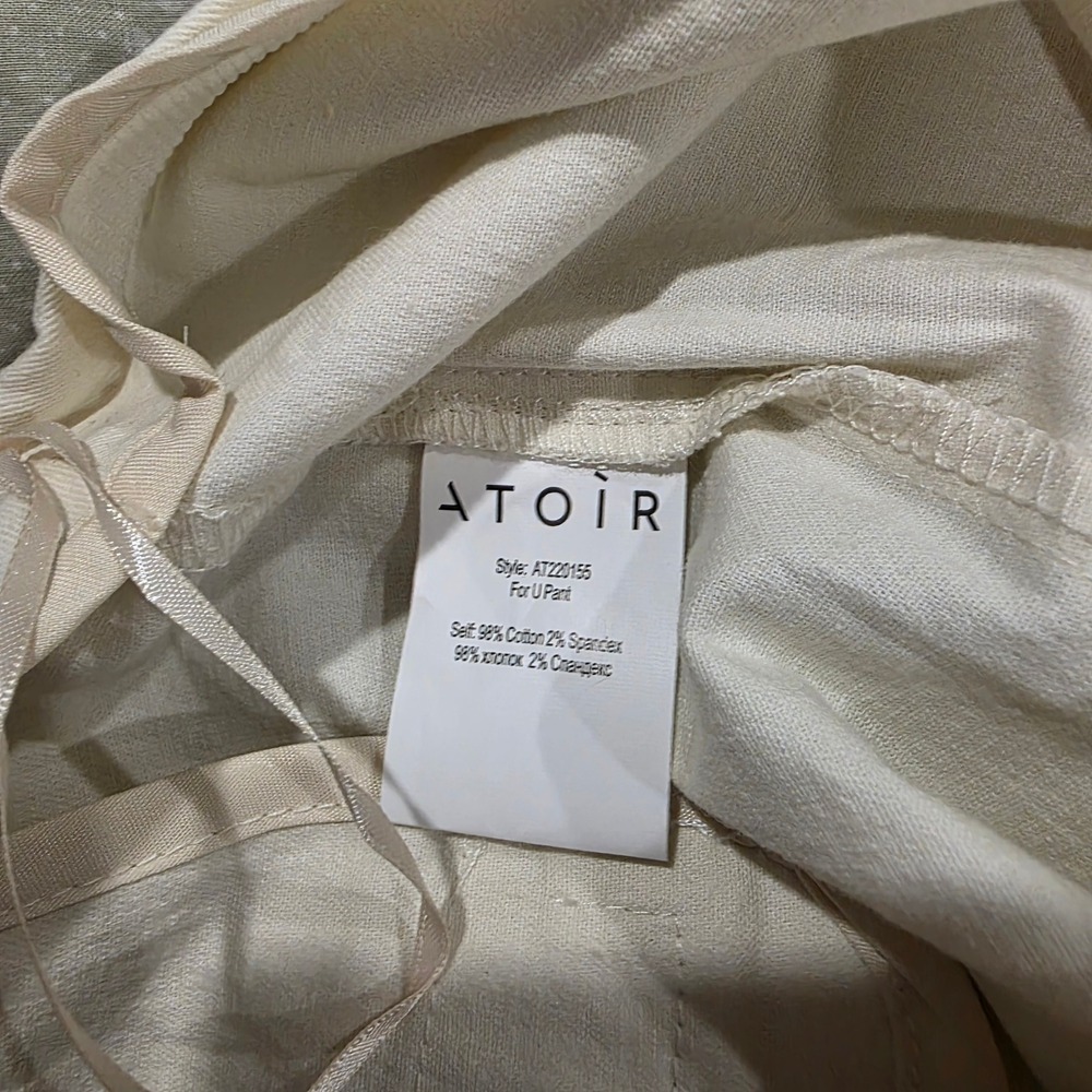 ATOIR Cotton Blend Wide Leg Split‎ Hem Trousers Off White Size 10 Womens - Picture 7 of 8